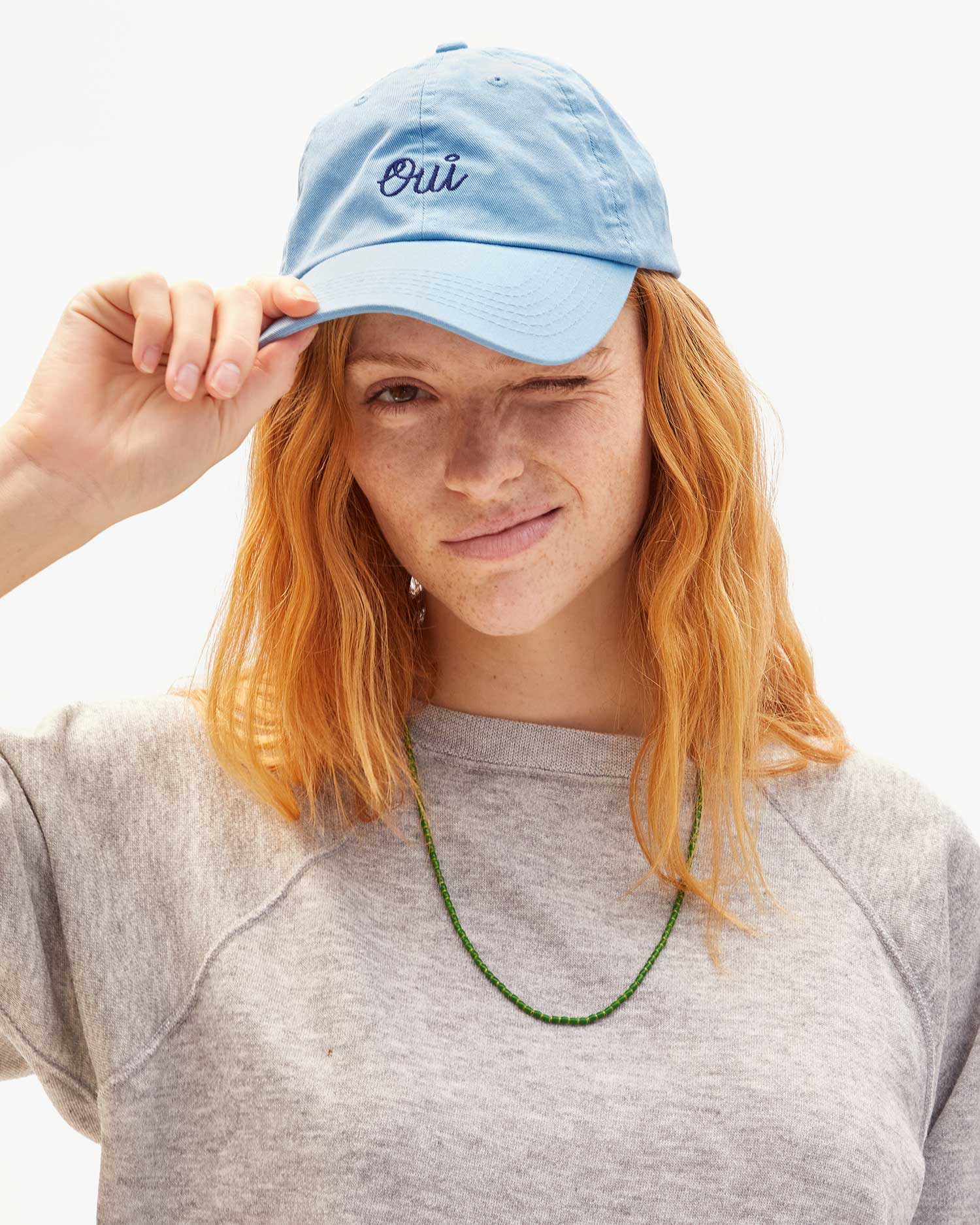 CLARE V OUI SKY BLUE BASEBALL HAT | ZAHRA BOUTIQUE SALON display picture 1